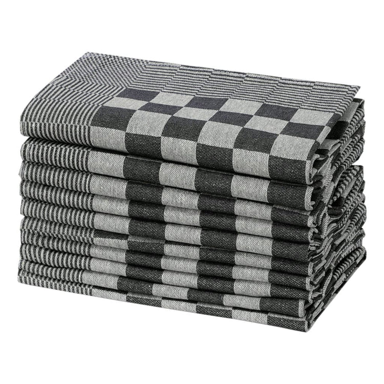 Vidaxl Cuisine Cloths 10 ST 50x70 cm Coton noir et blanc