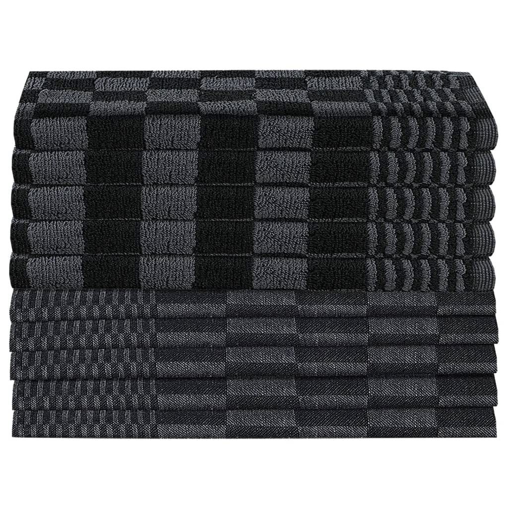Vidaxl 10 pièces de cuisine en tissu coton noir et gris