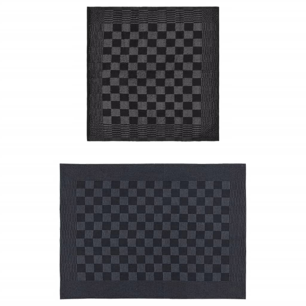 Vidaxl 50 pièces de cuisine en tissu coton noir et gris