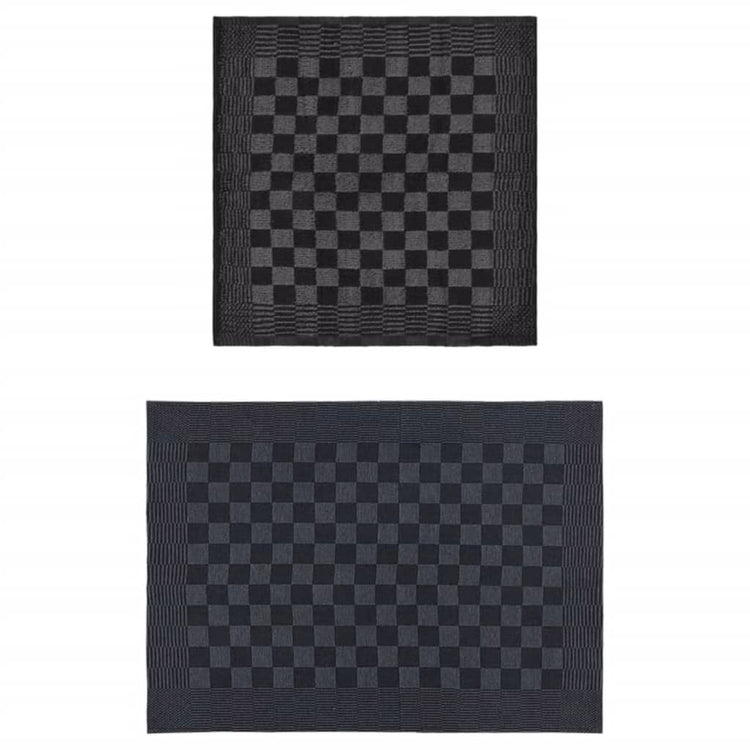 Vidaxl 50 pièces de cuisine en tissu coton noir et gris