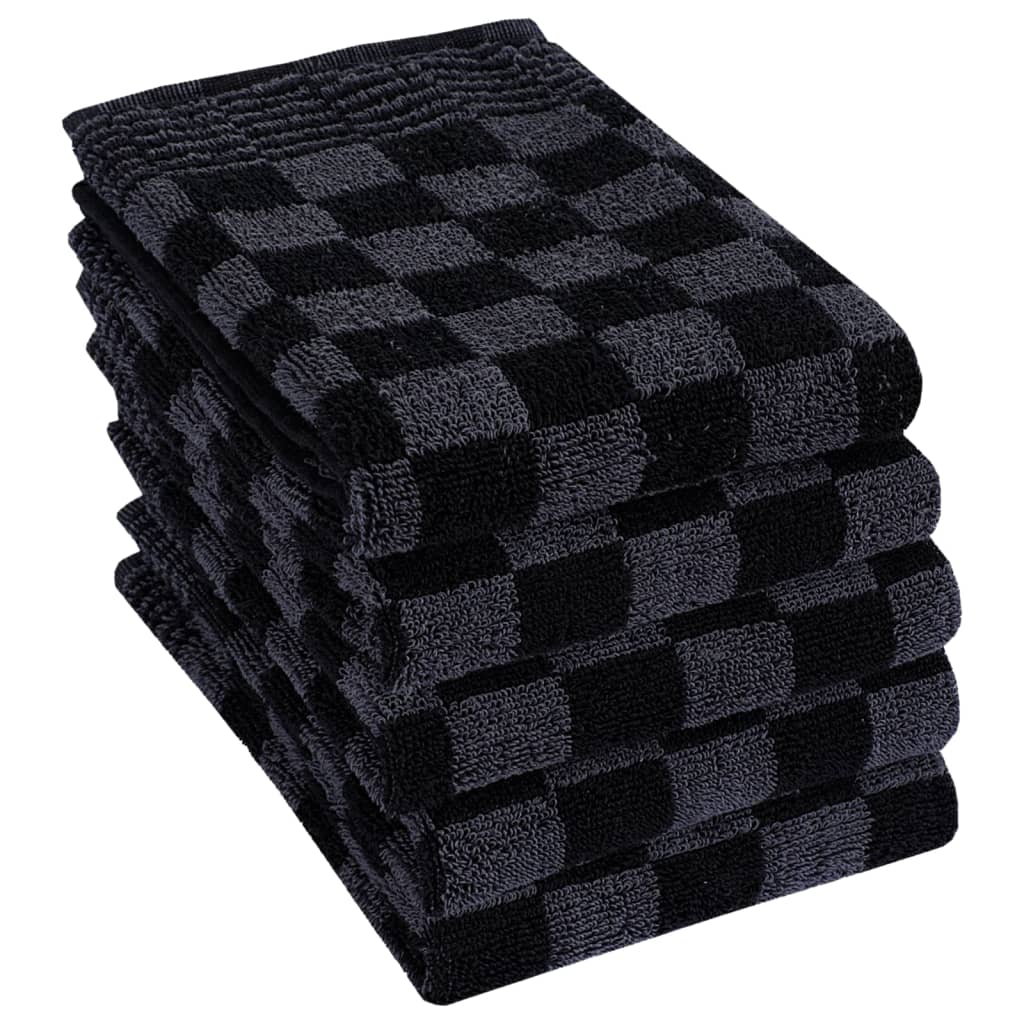 Vidaxl 50 pièces de cuisine en tissu coton noir et gris