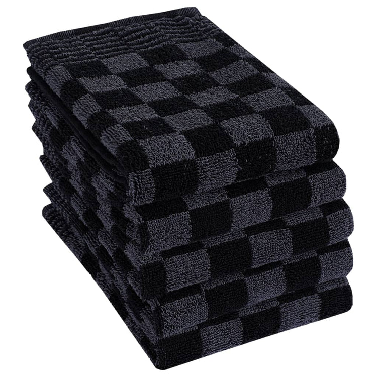 Vidaxl 50 pièces de cuisine en tissu coton noir et gris