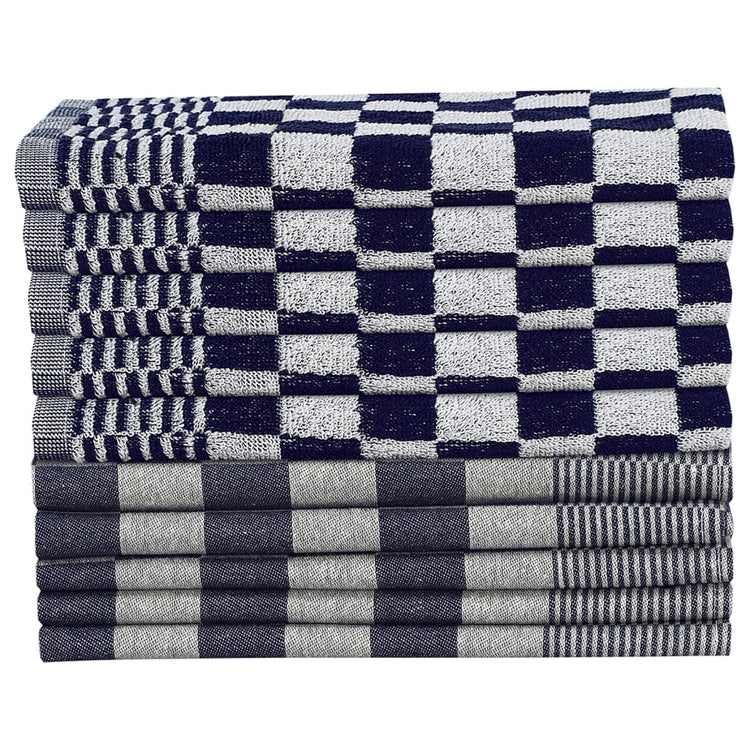 Vidaxl 10 pièces de cuisine en tissu coton bleu et blanc