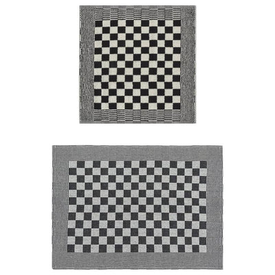 Vidaxl 20 pièces de cuisine en tissu coton noir et blanc