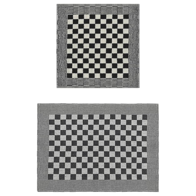 Vidaxl 50 pièces de cuisine en tissu coton noir et blanc