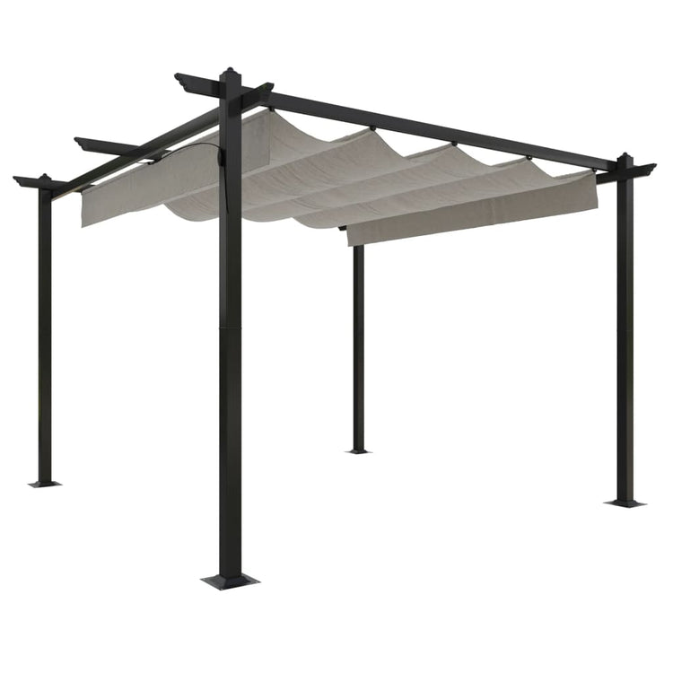 Vidaxl Garden Pracor avec toit extensible 3x3 M CRAME -COLORÉ