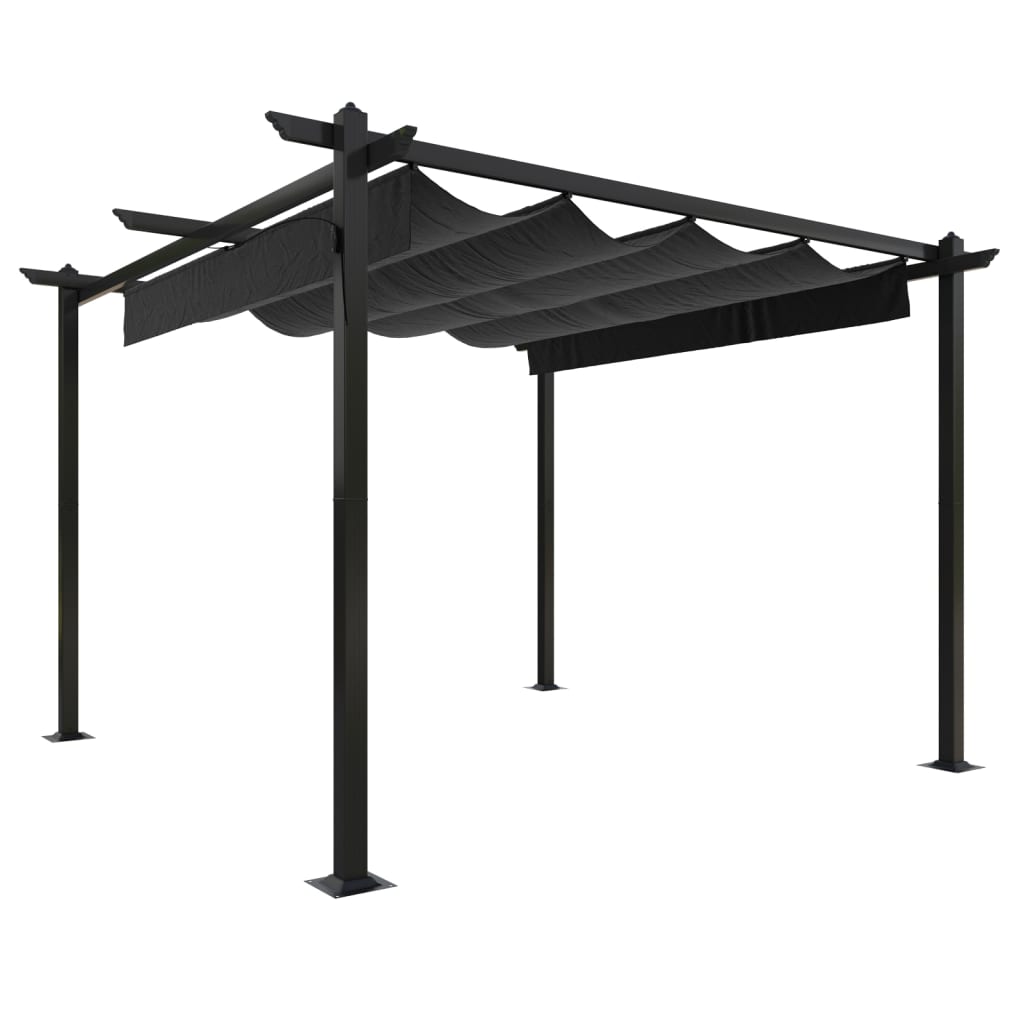 Vidaxl Garden Practice avec toit extensible 3x3 m anthracite -colored