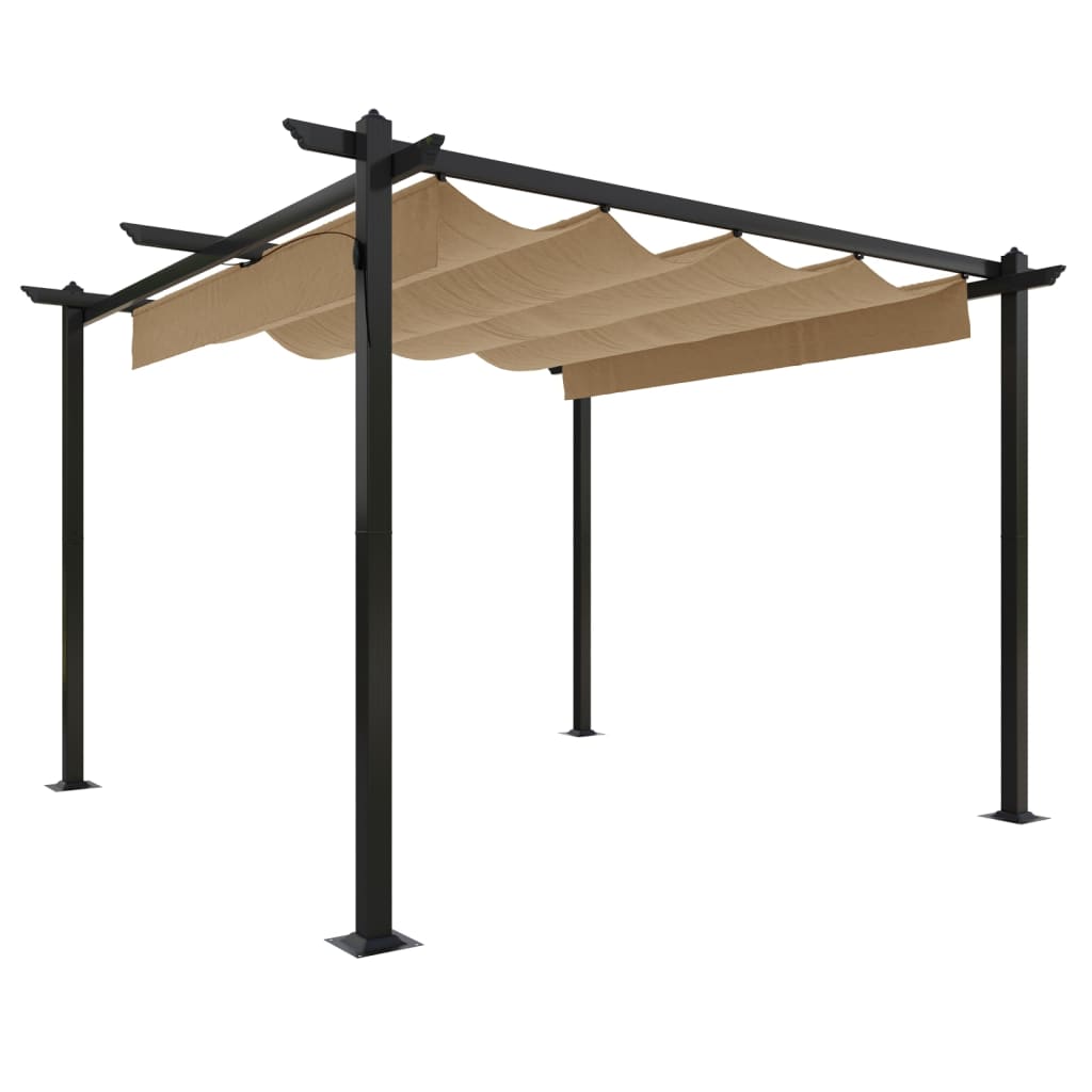 Vidaxl Garden Pracor avec toit extensible 3x3 m taupe