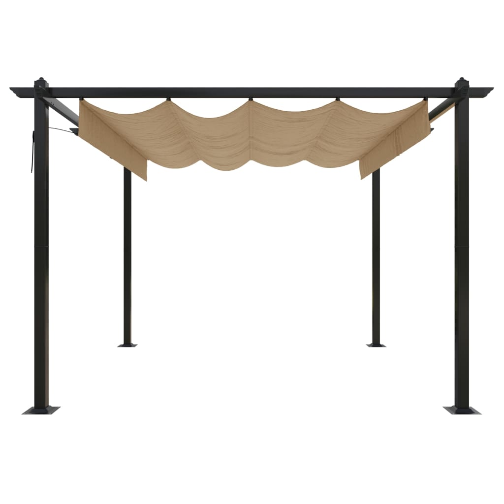 Vidaxl Garden Pracor avec toit extensible 3x3 m taupe