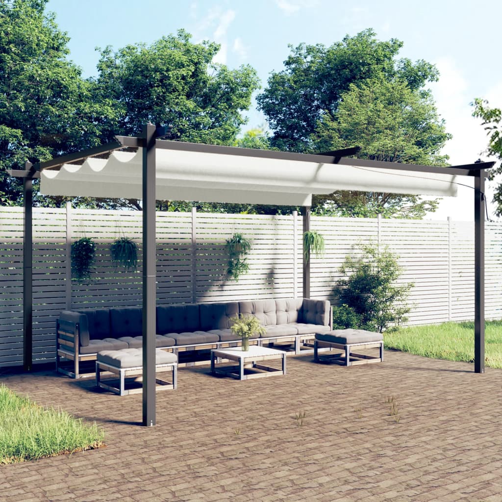 Vidaxl Garden Pracor avec toit extensible 4x3 m crème colorée