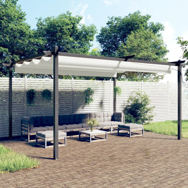 Vidaxl Garden Pracor avec toit extensible 4x3 m crème colorée