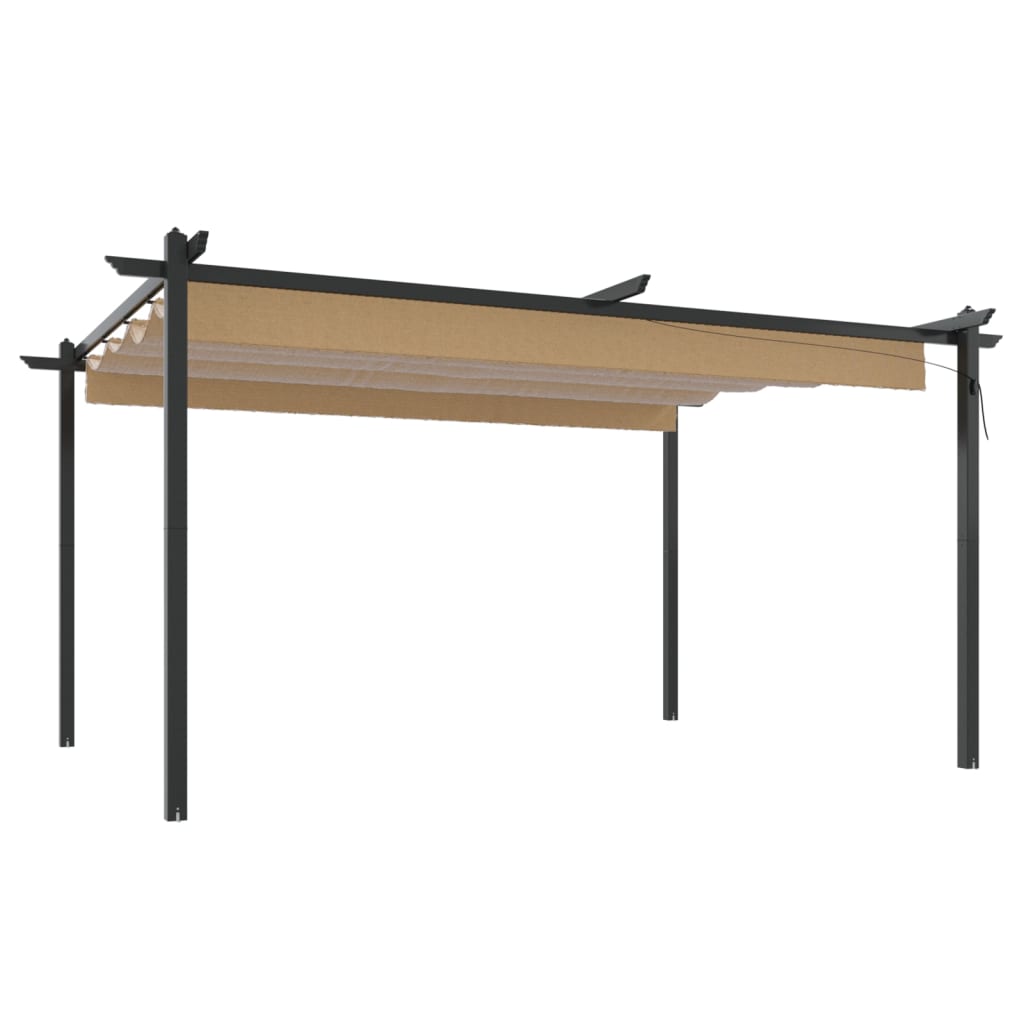 Vidaxl Garden Practice avec toit extensible 4x3 m taupe