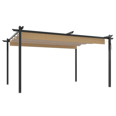 Vidaxl Garden Practice avec toit extensible 4x3 m taupe