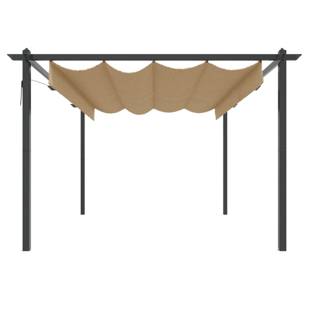 Vidaxl Garden Practice avec toit extensible 4x3 m taupe