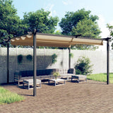 Vidaxl Garden Practice avec toit extensible 4x3 m taupe - afbeelding 1