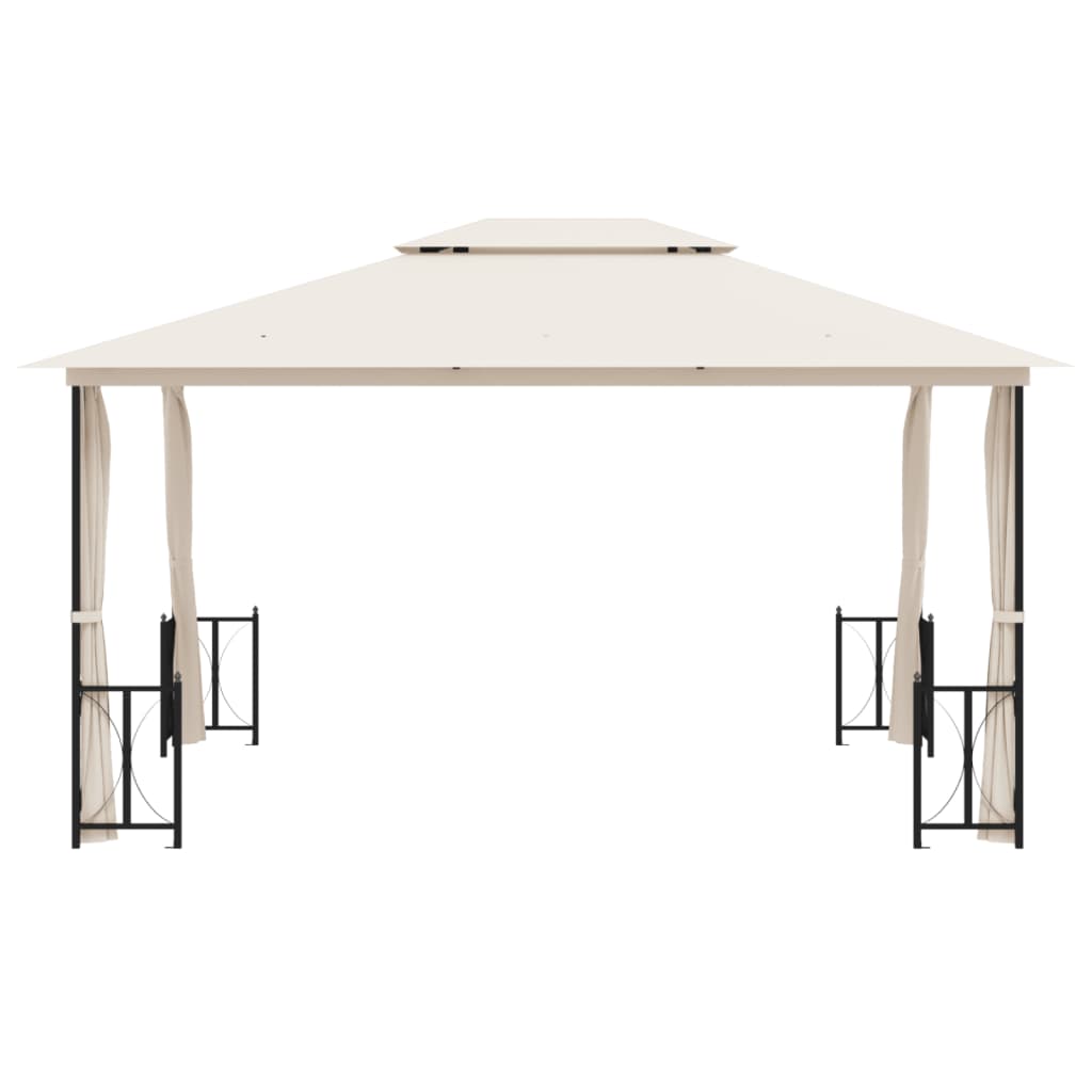 Arbor vidaxl avec parois latérales et toit double 3x4 m crème colorée