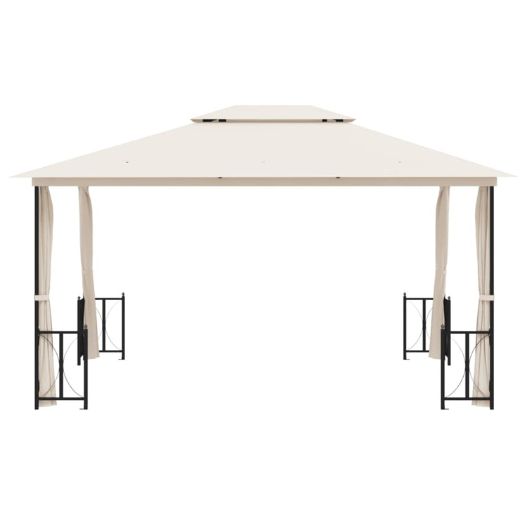 Arbor vidaxl avec parois latérales et toit double 3x4 m crème colorée