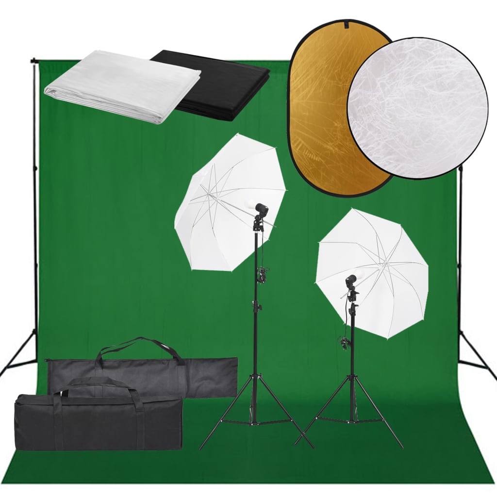 Ensemble de studio photo Vidaxl avec ensemble d'éclairage, arrière-plan et réflecteur