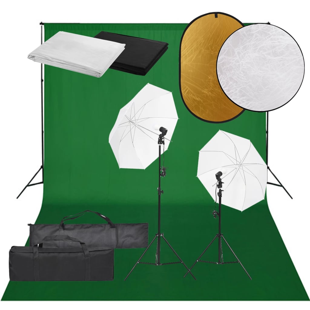 Ensemble de studio photo Vidaxl avec ensemble d'éclairage, arrière-plan et réflecteur