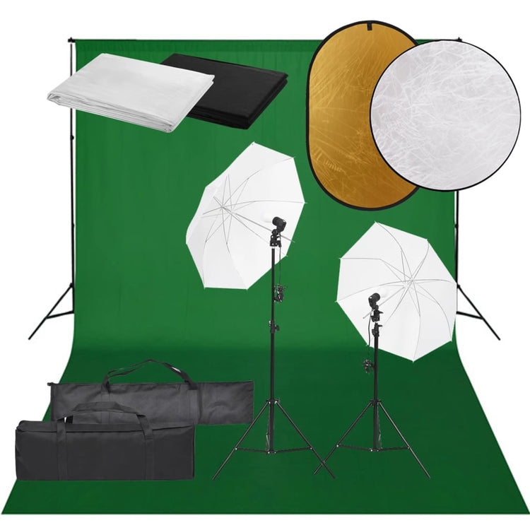 Ensemble de studio photo Vidaxl avec ensemble d'éclairage, arrière-plan et réflecteur