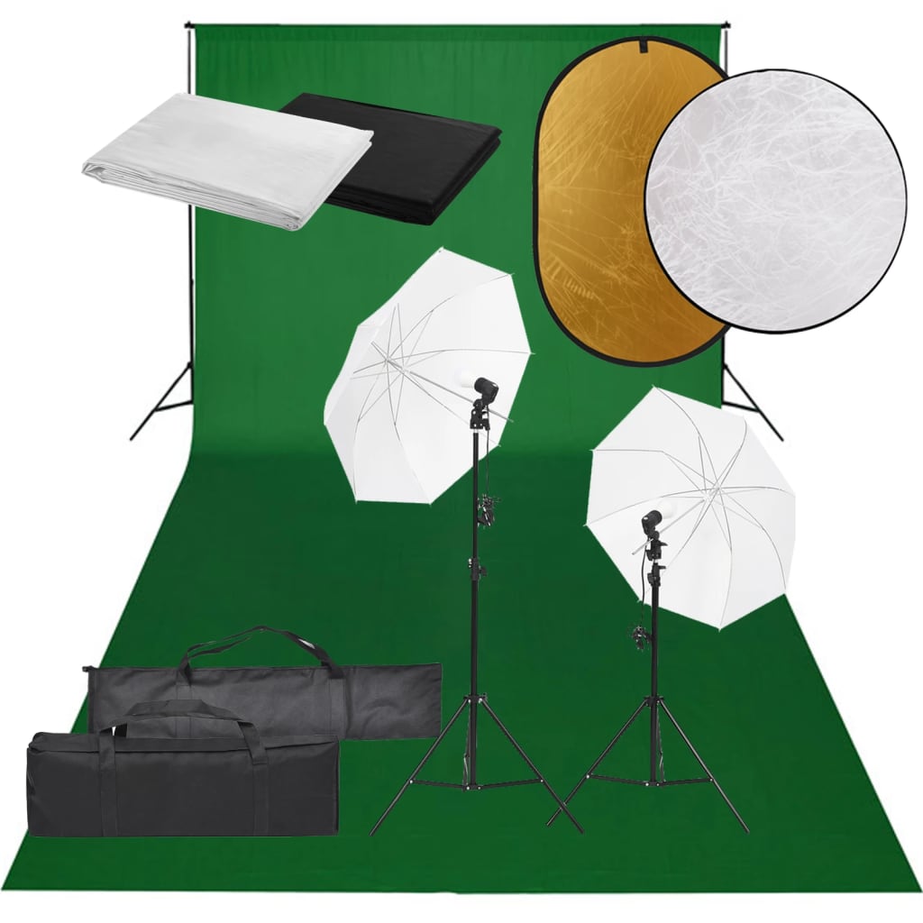 Ensemble de studio photo Vidaxl avec ensemble d'éclairage, arrière-plan et réflecteur