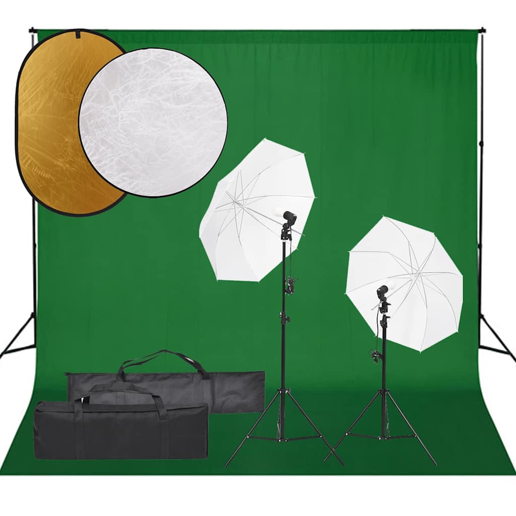 Ensemble de studio photo Vidaxl avec ensemble d'éclairage, arrière-plan et réflecteur