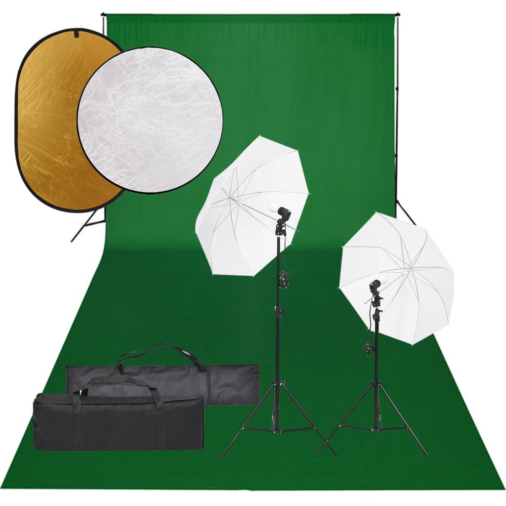 Ensemble de studio photo Vidaxl avec ensemble d'éclairage, arrière-plan et réflecteur