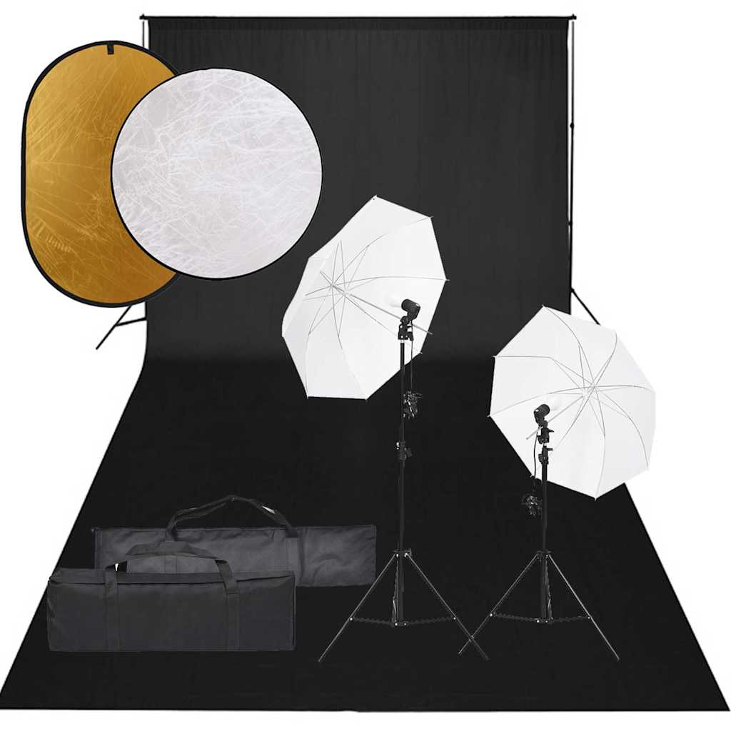 Ensemble de studio photo Vidaxl avec ensemble d'éclairage, arrière-plan et réflecteur