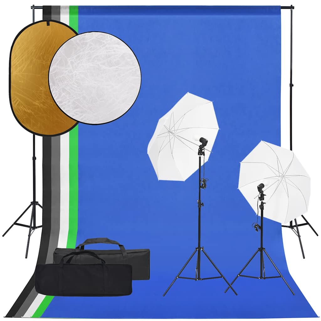 Ensemble de studio photo Vidaxl avec ensemble d'éclairage, arrière-plan et réflecteur