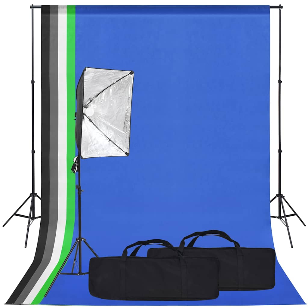 Ensemble de studio photo Vidaxl avec lampe et arrière-plan Softbox