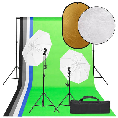 Ensemble de studio photo Vidaxl avec ensemble d'éclairage, arrière-plan et réflecteur