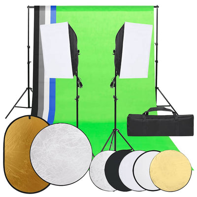 Ensemble de studio photo Vidaxl avec ensemble d'éclairage, arrière-plan et réflecteur