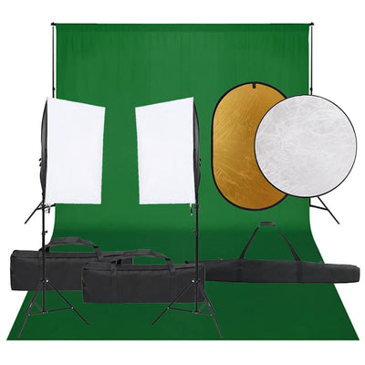 Ensemble de studio photo Vidaxl avec ensemble d'éclairage, arrière-plan et réflecteur