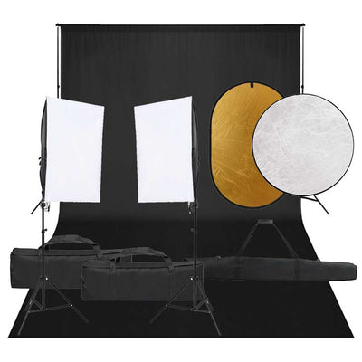 Ensemble de studio photo Vidaxl avec ensemble d'éclairage, arrière-plan et réflecteur
