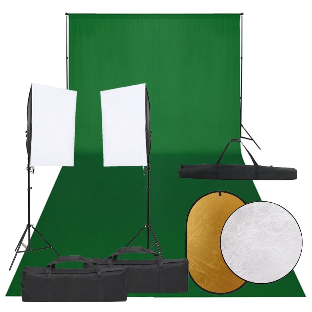 Ensemble de studio photo Vidaxl avec ensemble d'éclairage, arrière-plan et réflecteur