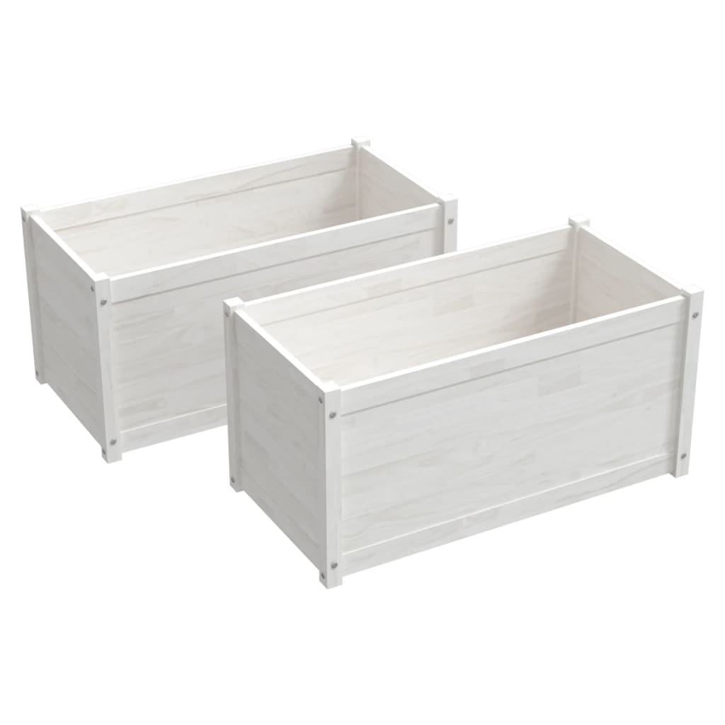 Jardinières vidaxl 2 ST 100x50x50 cm en pin solide blanc