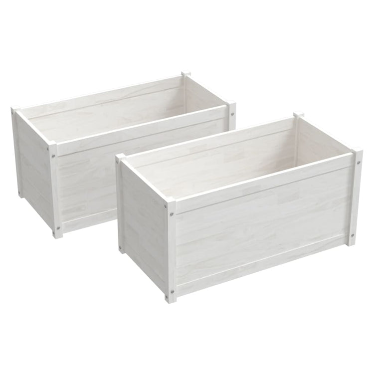 Jardinières vidaxl 2 ST 100x50x50 cm en pin solide blanc