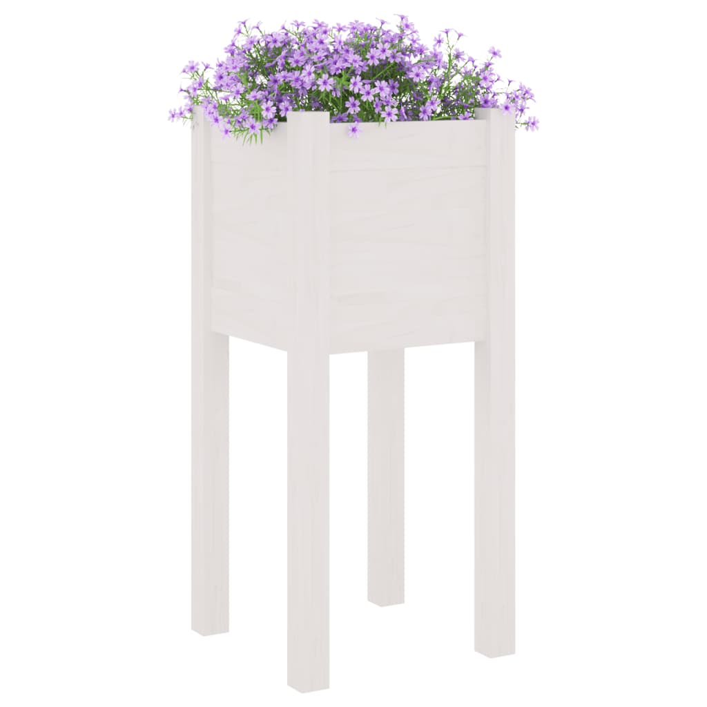 Jardinières vidaxl 2 pcs 31x31x70 cm en pin solide blanc
