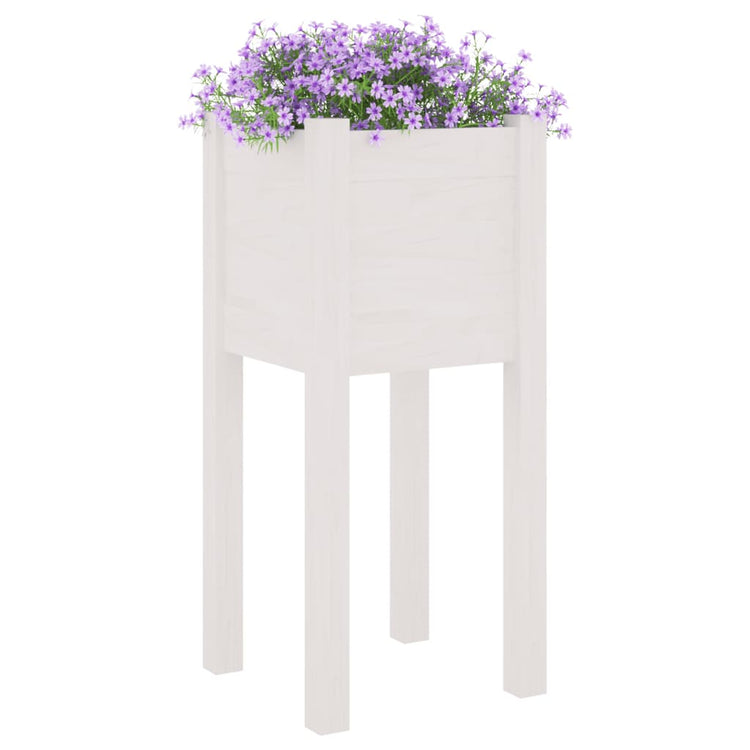 Jardinières vidaxl 2 pcs 31x31x70 cm en pin solide blanc