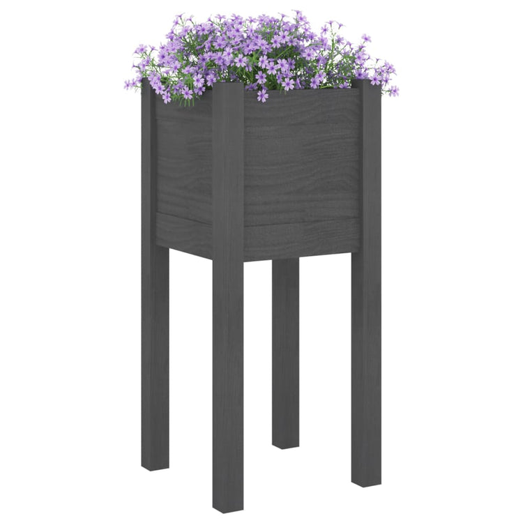 Jardinières vidaxl 2 pcs 31x31x70 cm en pin solide gris