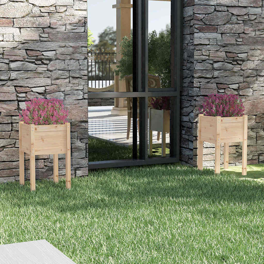 Vidaxl Planters 2 ST 40x40x70 cm Pine solide