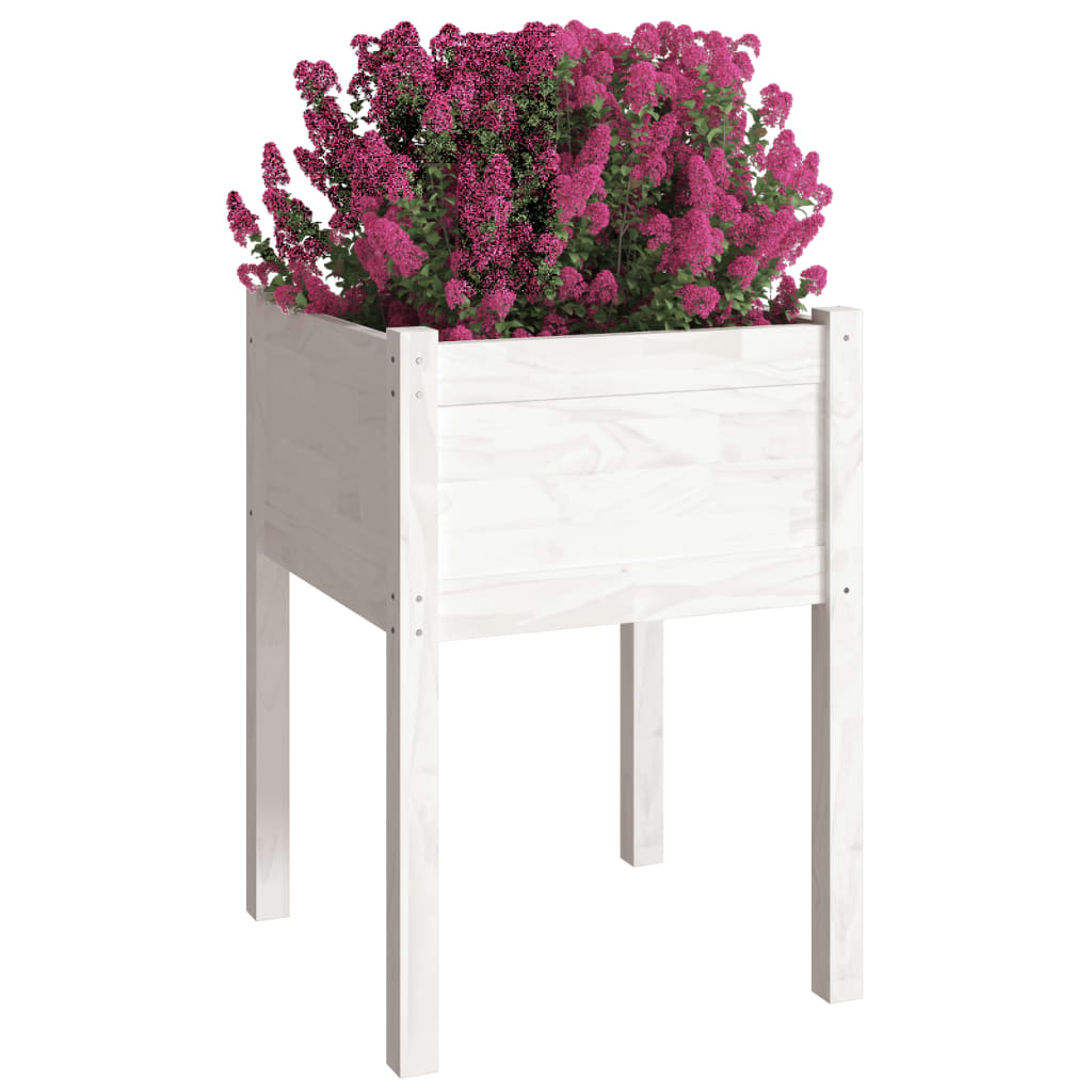 Jardinières vidaxl 2 ST 50x50x70 cm en pin solide blanc