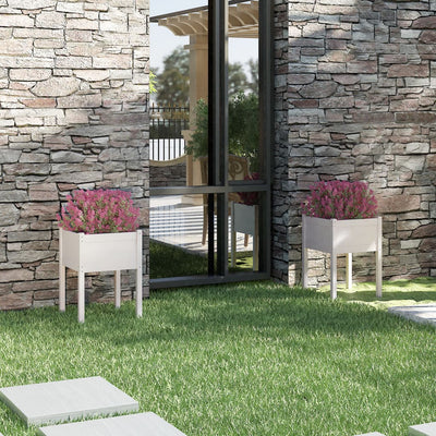Jardinières vidaxl 2 ST 50x50x70 cm en pin solide blanc