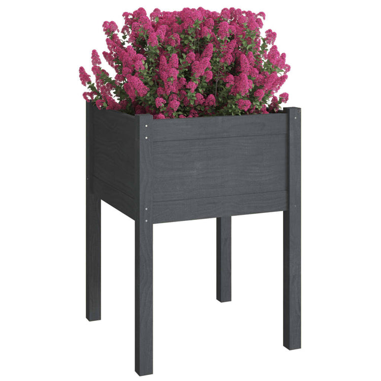 Jardinières vidaxl 2 ST 50x50x70 cm en pin solide gris