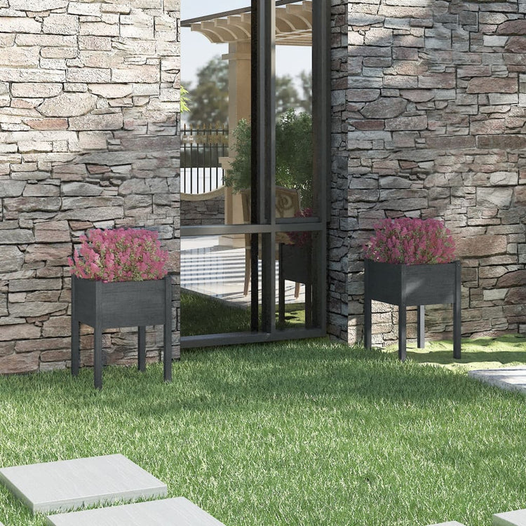 Jardinières vidaxl 2 ST 50x50x70 cm en pin solide gris