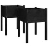 Jardinières vidaxl 2 ST 50x50x70 cm en pin solide noir