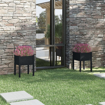Jardinières vidaxl 2 ST 50x50x70 cm en pin solide noir