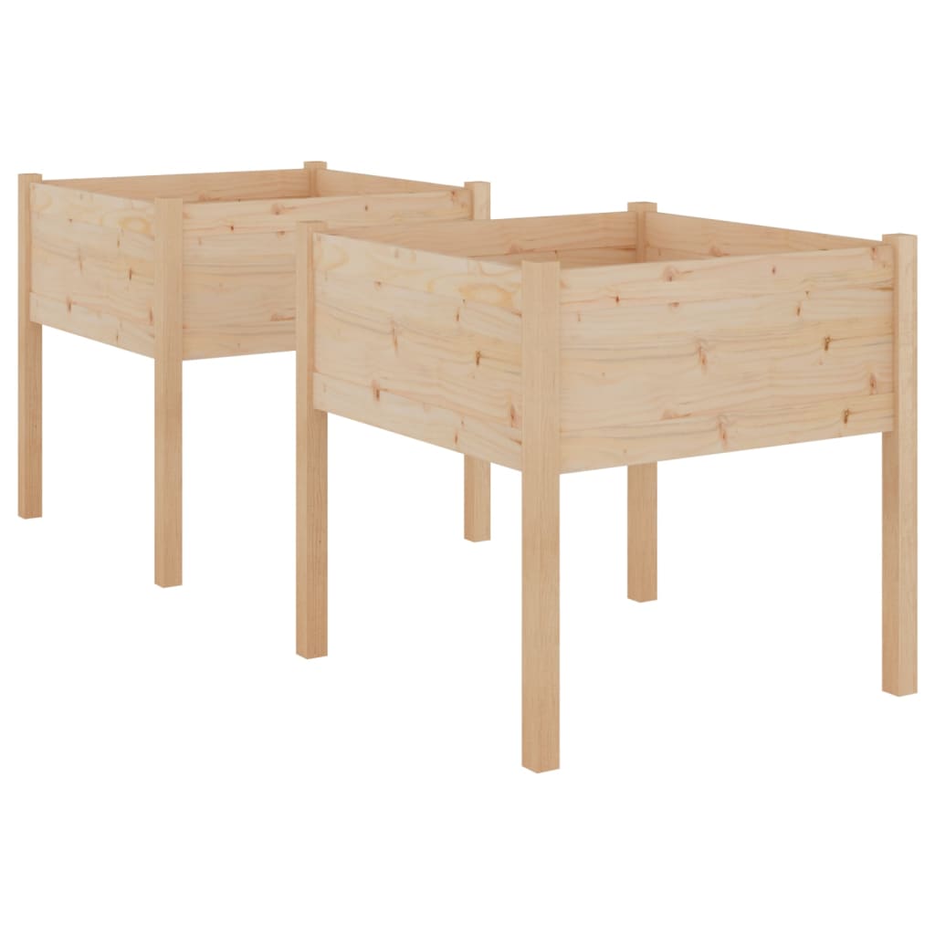 Vidaxl Planters 2 ST 70x70x70 cm Pine solide
