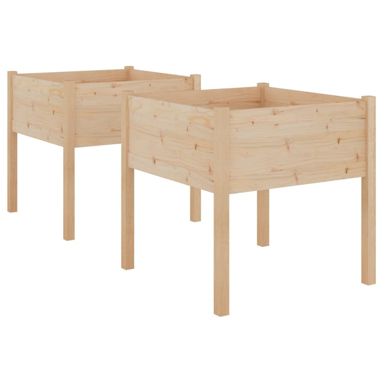 Vidaxl Planters 2 ST 70x70x70 cm Pine solide