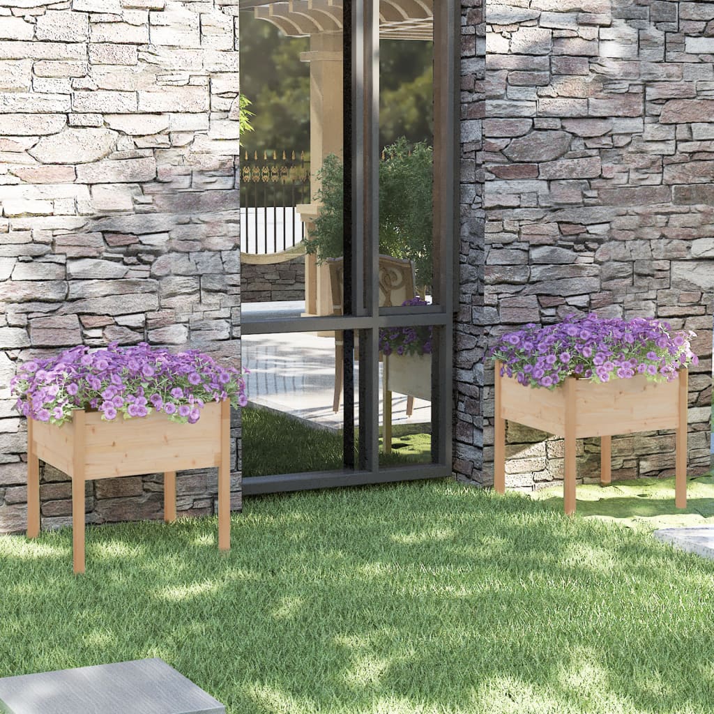 Vidaxl Planters 2 ST 70x70x70 cm Pine solide